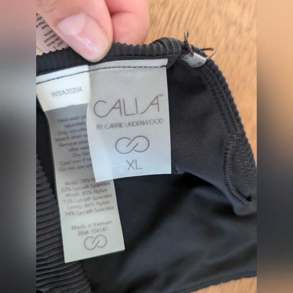 CALIA by Carrie Underwood Black Ribbed Sports Bra